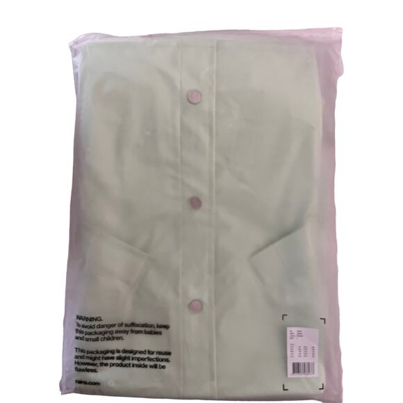 RAINS Unisex Waterproof Rain Jacket With Hood in Mineral color in Size L NWT - Picture 10 of 11